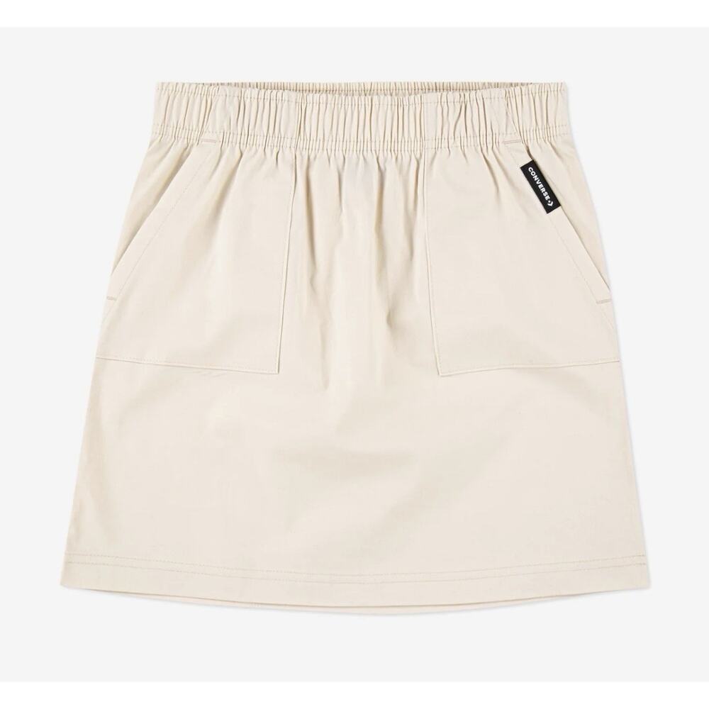 Converse Girls Woven Patch Pocket Skirt Beige Size Large New 12-13 Yrs